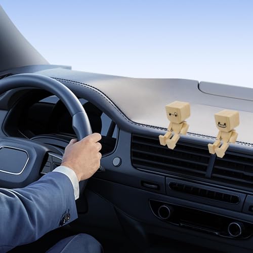 CANIPHA Wooden Rocking Car Ornament with Magnetic Expressions