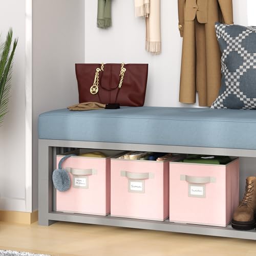 ClosetMaid Fabric Storage Bin with Handle - Collapsible Pink, 11" H