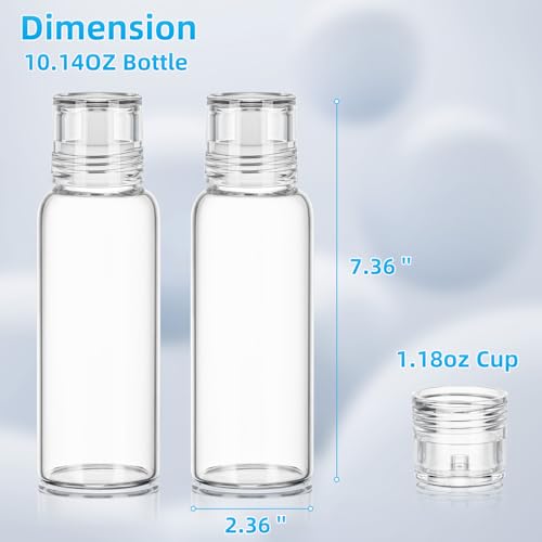 VITVITI 10 oz Glass Mouthwash Dispenser with Pour Spout and Cup, White