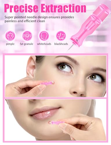 Disposable Facial Extraction Lancets 50Pcs Pink Acne Needle Tools