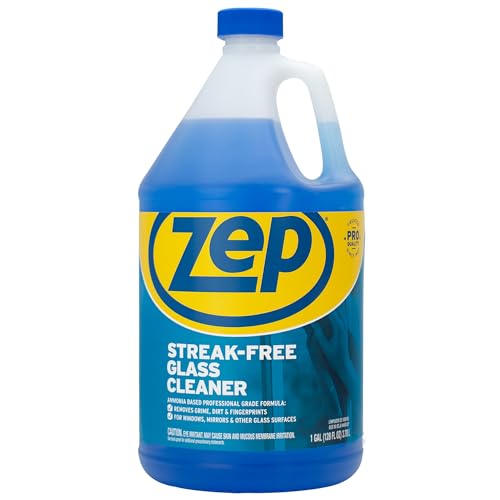 Zep Streak-Free Glass Cleaner, 1 Gallon Bottle, Professional Grade (Pack of 2)