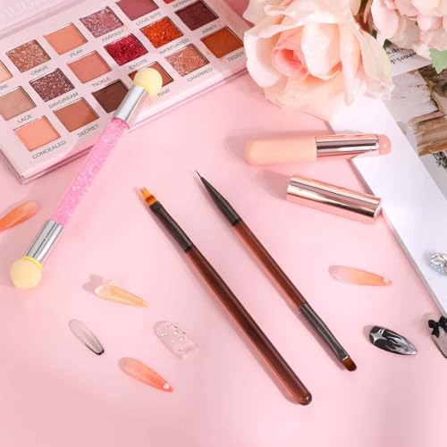 Abeillo 4Pcs Ombre Nail Brush Set with Silicone Sponge and Liner Pens