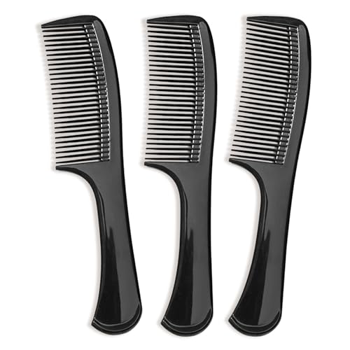 Zoolinn 3-Piece Wide-Tooth Hair Comb Set with Ergonomic Grip for Detangling