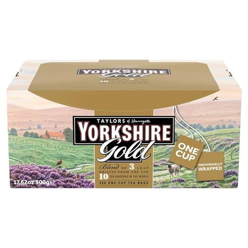 Yorkshire Gold Black Tea Bags - 200 Count (Individually Wrapped)