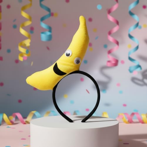 Plush Banana Headband Cute Yellow Fruit Hair Band for Costume Parties