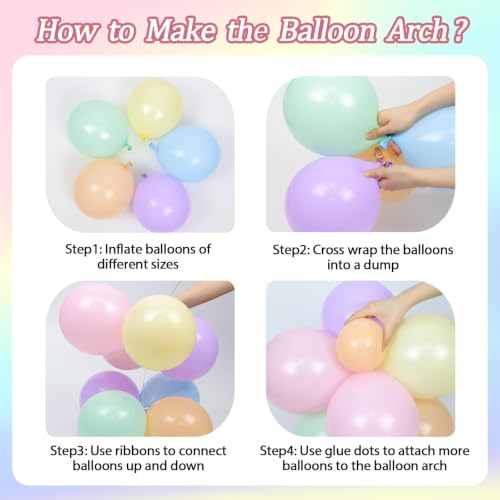 Pastel Flower Balloon Arch Kit - 136pcs Party Decorations