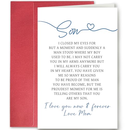 To My Son Heartfelt Poem Greeting Card - Luxury Graduation & Birthday Gift