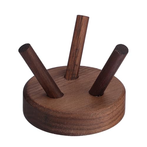 GUSHBIN Wooden Baseball Display Stand, Brown, 2.3" x 2"