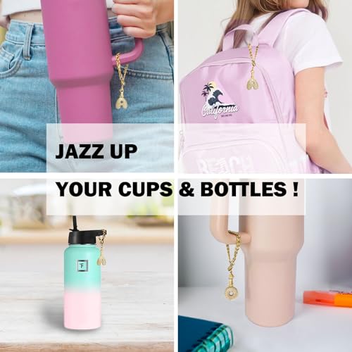 Bubble Letter Cup Charm for Stanley Tumbler Bling Initial Keychain