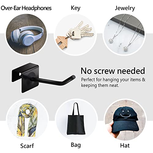 Ikee Design 24 Pcs Black Metal Panel Hooks for Easy Hanging