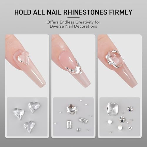 GAOY Nail Rhinestone Glue Gel 15ml with Brush and Dotting Pen