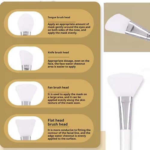 Silicone Facial Mask Brush Set - 4 Pack Soft Flexible Applicator Tools
