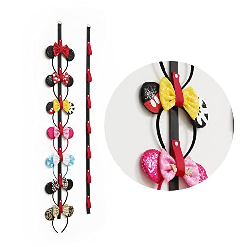 Black Mouse Ears Holder - 2PC Wall Display Headband Organizer