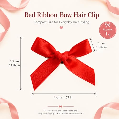 Uozksor Satin Bow Hair Clips 20 Pcs, 1.57 Inch Mini Duckbill Barrettes