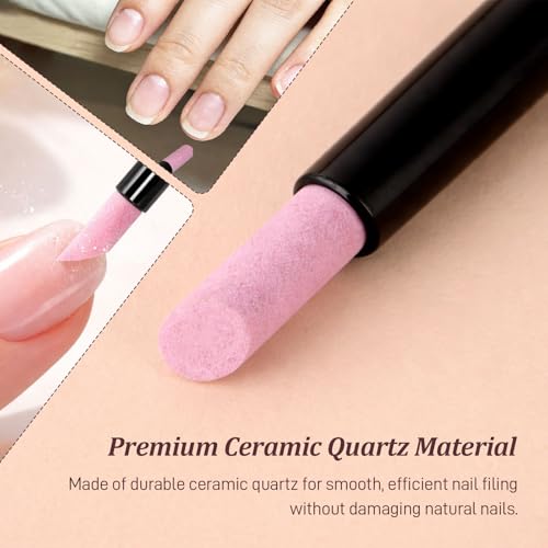 Gmlawsc 15-Piece Pumice Stone Nail Care Set, Pen-Style Cuticle Remover & Sanding Sticks