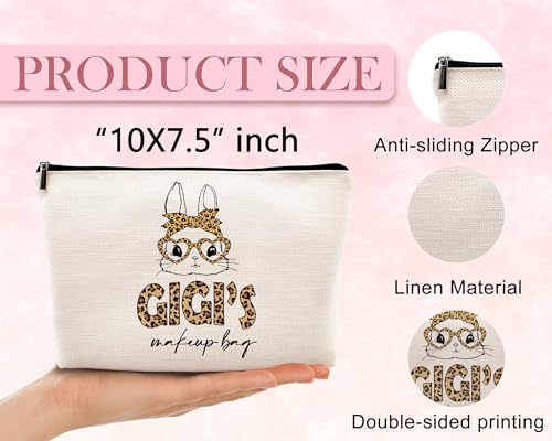 Gigi Makeup Bag Leopard Travel Cosmetic Pouch for Grandma Gifts