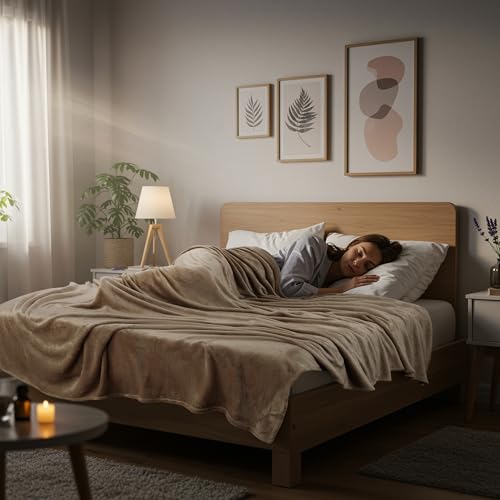 Utopia Bedding King Size Camel Fleece Blanket (90x102 Inch)