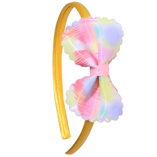 Yellow Laser Bow Headband Cute Shiny Hair Accessory for Women and Girls