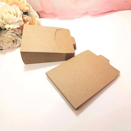 50pcs Kraft Paper CD/DVD Sleeves - Brown Storage Envelopes 5x5 Inches
