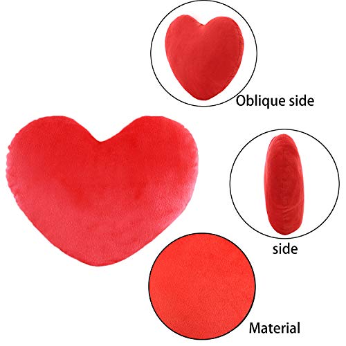 Cute Heart Shaped Plush Pillow Cushion - 11.8 Inch Red