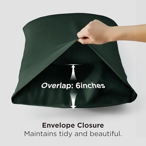 Cooling Bamboo Pillow Cases Set of 2 - Forest Green, 20x26 Inches