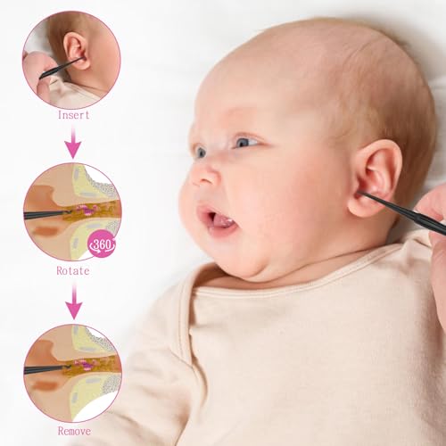 Gjinxi 6-Piece Ear Wax Removal Kit, Reusable Silicone Ear Cleaner Tool