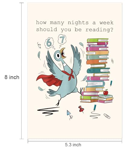 Super Bird Reading Greeting Card - 6-7 Meme Gift for Book Lovers
