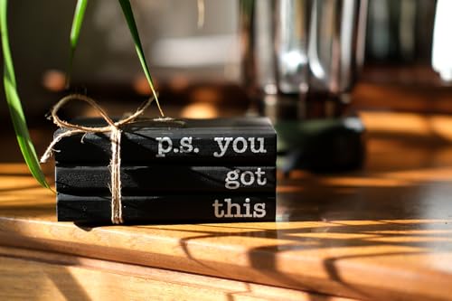 P.S. You Got This Wooden Book Stack - Mini Decorative Office Desk Decor