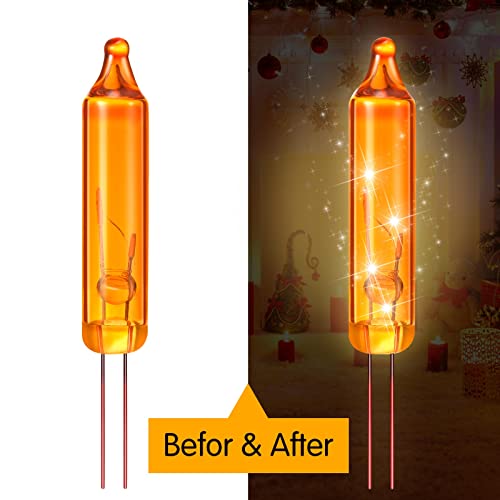 Incandescent Christmas Light Bulbs - Orange, 2.5V Replacement Set