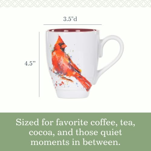 Watercolor Red Cardinal Mug - Handcrafted Ceramic Coffee Cup