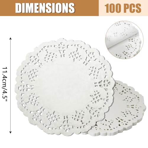 Bonsicoky White Lace Paper Doilies 4.5 Inch 100 Pack Round