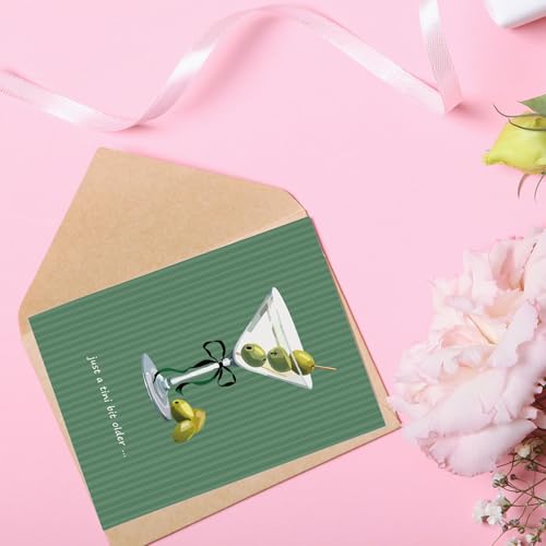 Espresso Martini Birthday Card - Green-Tini Funny Coffee Cocktail Greeting