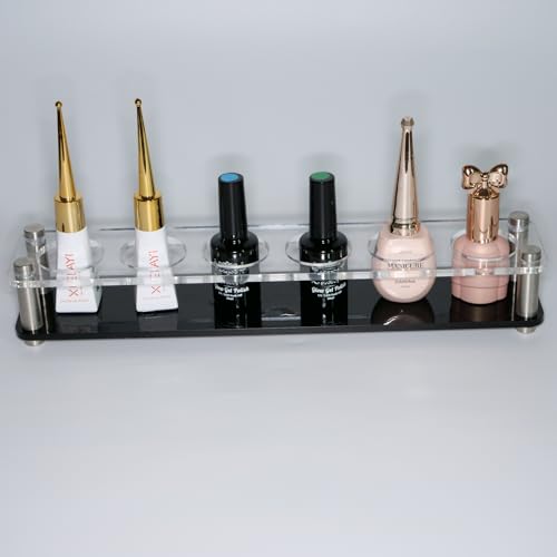 Oumisaya Clear Acrylic Gel Nail Polish Bottle Organizer Anti-Spill Stand