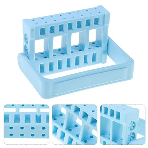 Beaupretty 16-Hole Nail Drill Bit Holder - Portable Manicure Organizer - Blue