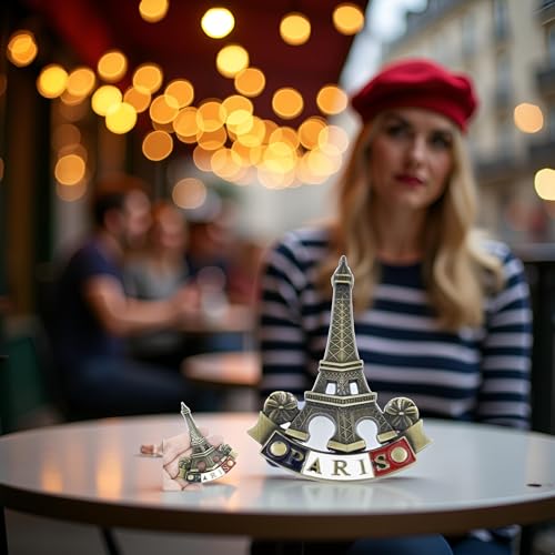 3D Metal Eiffel Tower Fridge Magnet - Paris Souvenir Decor