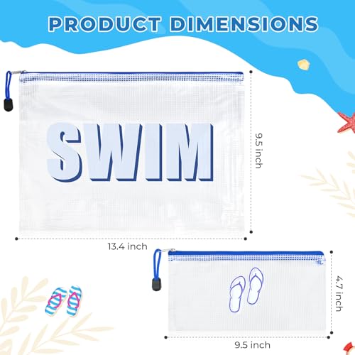 SOIDRAM 2-Piece Clear Waterproof Swim Makeup Bag and Travel Toiletry Organizer Set