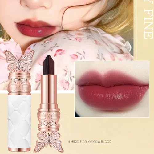 Domality 3-in-1 Butterfly Lipstick - Long-Lasting Matte Lip Color