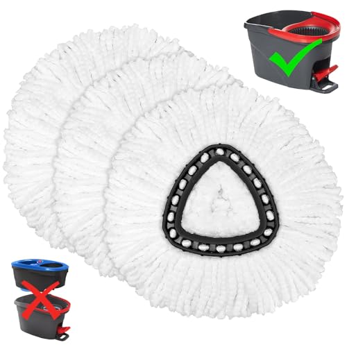 Tidy Monster Microfiber Mop Replacement Heads - 3 Pack for O-Cedar Spin Mop