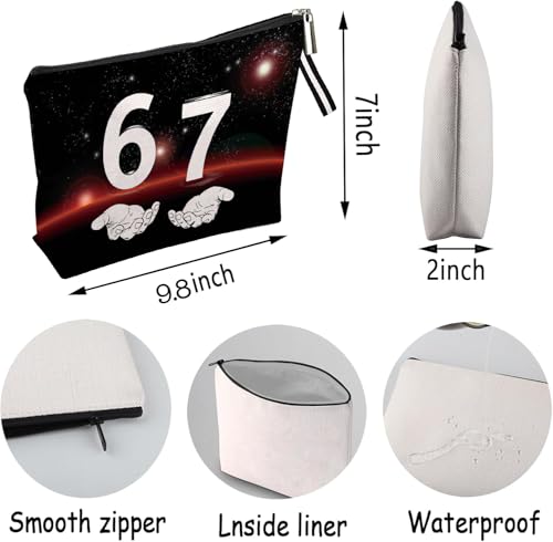 Starry Sky 67 Meme Makeup Bag Waterproof Cosmetic Pouch with Lanyard