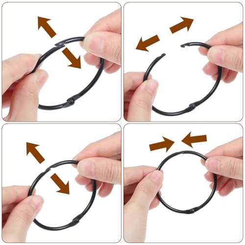 Mabor 10-Pack Black Shower Curtain Hooks - Rustproof Iron Rings