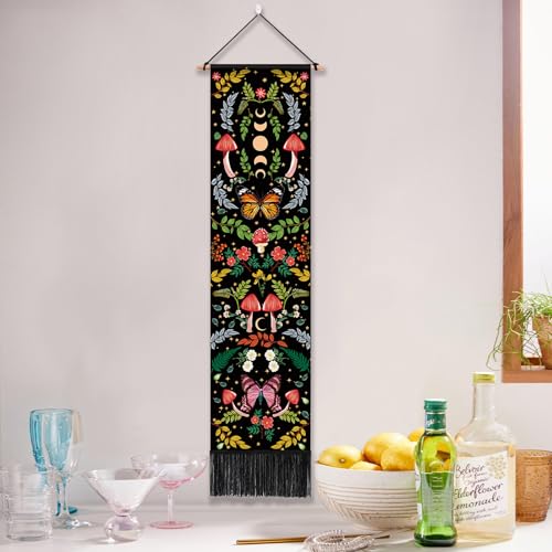 Mystic Moon Phase Butterfly Tapestry for Bedroom - 13"x51"
