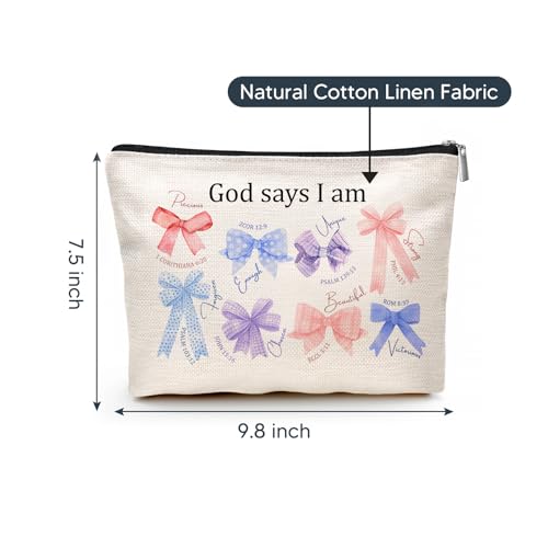 Canvas Makeup Bag Inspirational Cosmetic Pouch Travel Toiletry Organizer