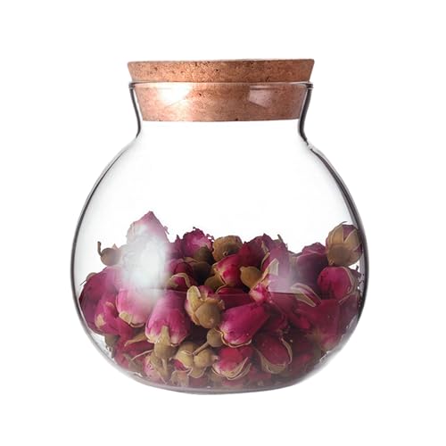500ml Clear Glass Bottle with Cork Stopper - Refillable Storage Jar