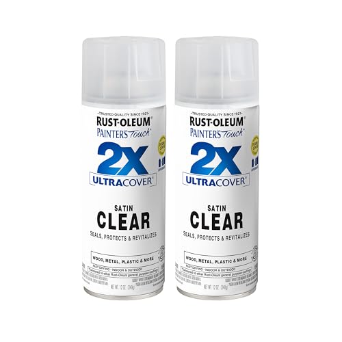 Rust-Oleum Painter's Touch 2X Ultra Cover Spray Paint Satin Clear 12oz Pack of 2