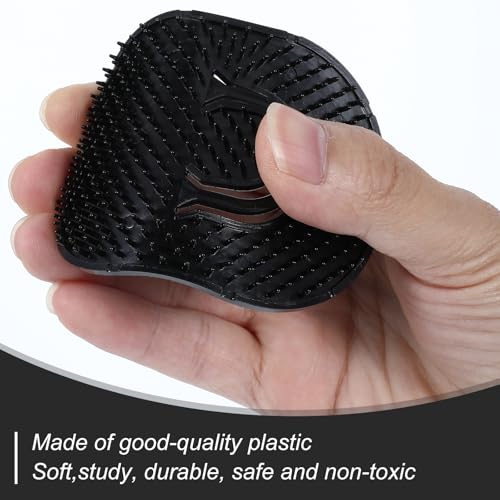Thinp 6-Pack Palm Combs for Men & Women, Portable Plastic Finger Hair Brushes for Shampoo and Scalp Massage, Black