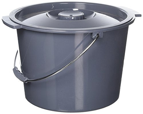 Medline Commode Replacement Bucket with Lid and Handle - 12 Quart