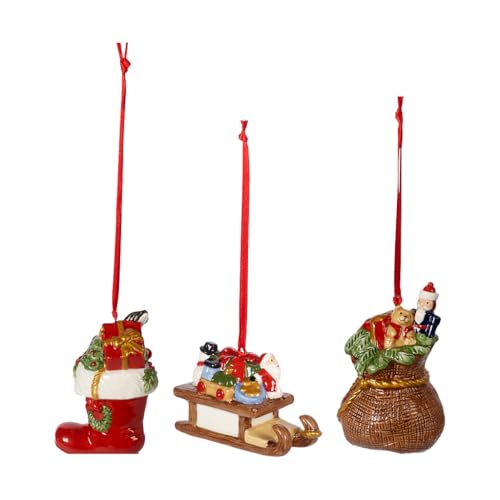 Nostalgic Christmas Ornaments Set - Presents, Boots, Sleigh & Sack - Multicoloured