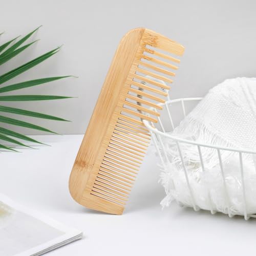 Zoolinn Pure Bamboo Dual-Head Comb – Wide and Fine Teeth for Hair Grooming