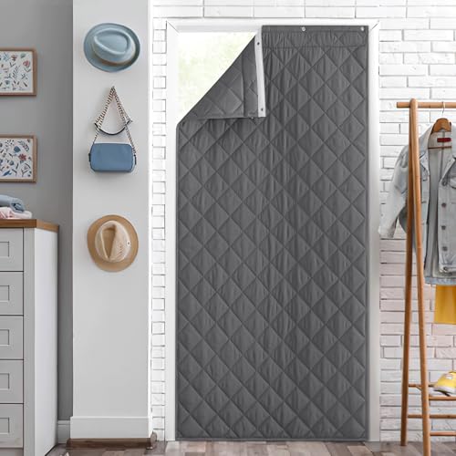 NICETOWN Grey Thermal Insulated Door Curtain 42"W x 84"L