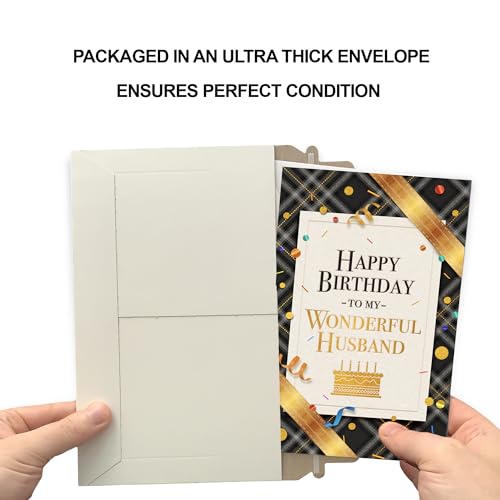 Premium Husband Birthday Card - Eco-Friendly, Made in America, 5x7.75in